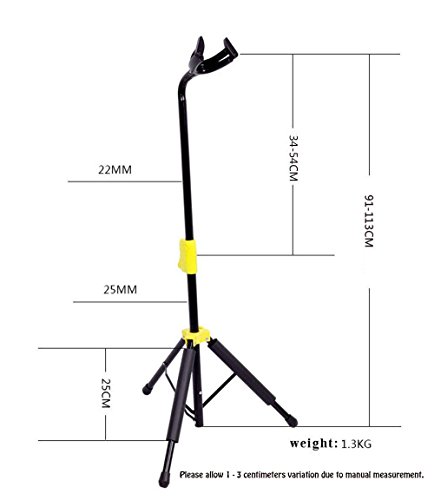 boby Ultimate Universal Tripod Single Bass Acoustic Flying v Electric Guitar Stand Adjustable Portable Auto Locking Neck - Thumbnail 2