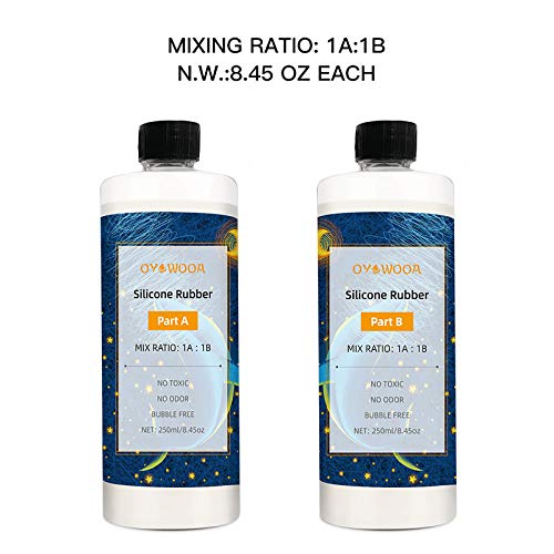 Silicone Molds Making Kit Liquid Silicone Rubber for Resin Molds, Silicone Molds DIY Manual Making (16.9 oz)