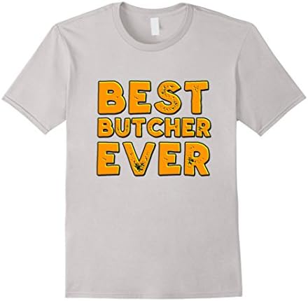 Mens Best butcher ever shirt Large Silver