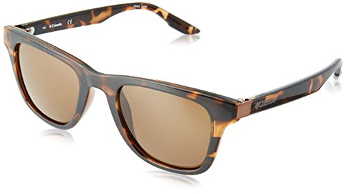 Columbia Men's by the Bluff Square Sunglasses, Shiny Tort, 50 mm