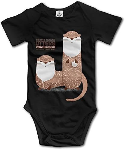 YEARla Unisex Funny The Golden Rule Otters Baby Rompers Baby Onesie Short Slev