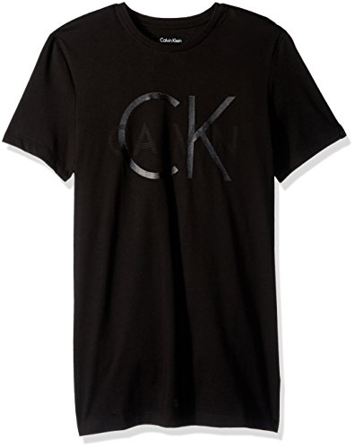 Calvin Klein Men's Short Sleeve HD Split Logo Graphic T-Shirt, Black, MEDIUM