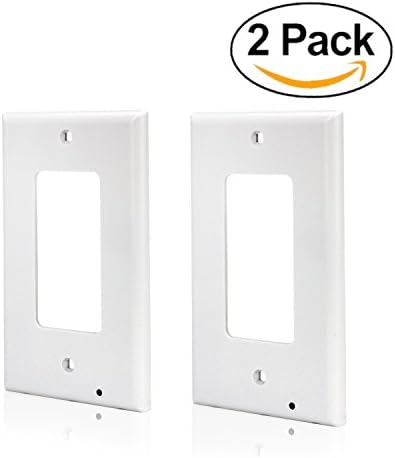 Martin Jerry Guide Light Outlet Covers, Outlet Wall Plate with led night lights, built-in Sensor, No Batteries or Wires, easy installation, NOT COMPATIBLE WITH GFCI OUTLETS (Decor, Rectangle-2)