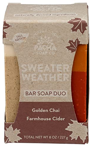 PACHA SOAP Sweater Weather Bar Soap 2 Pack, 8 OZ