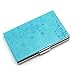 Partstock(TM) Flower Pattern PU Leather & Stainless Steel Business Name Card Holder Wallet Credit Card ID Case/Holder 22 Name Cards Case for Women Ladys.(Blue)