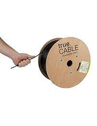 truecable Direct Entierro CAT5e, 1000 ft, Estimada para exteriores (cmx), Negro, unshielded (UTP), Bulk Cable de Ethernet, Solid, 350 MHz, ETL Listed de cobre puro