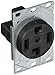 Eaton 1257-SP 3-Pole, 4-Wire 30-Amp 125/250-Volts Flush Mount Dryer Power Receptacle, Black