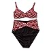 Womens Plus Size Swimsuit Mlide Two Piece Swimwear Push-Up Dot Print Bikini High Waist Beachwear Redthumb 4