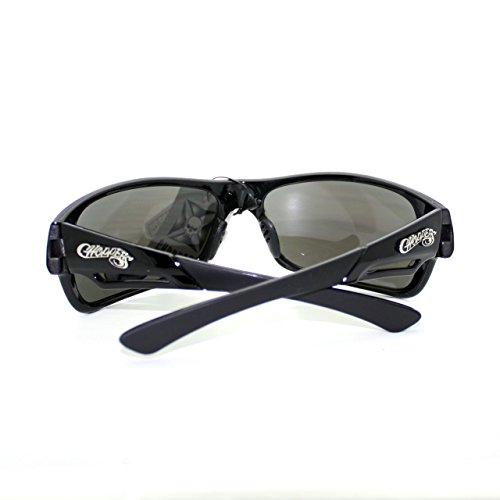 Choppers Biker Sunglasses Sports Rider Rectangular Wrap Soft Nose Black Blue