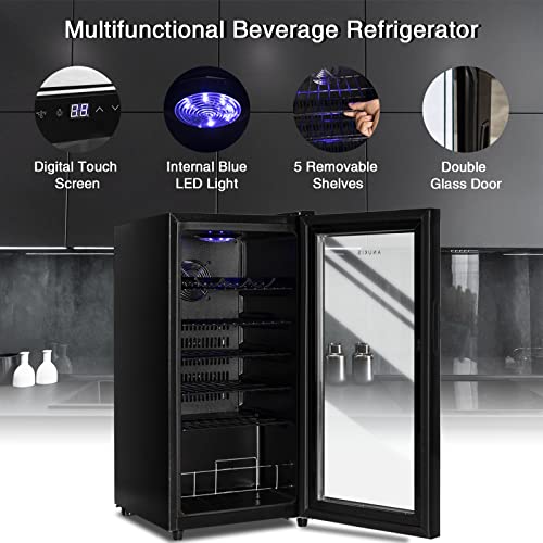 Anukis 3.2 Cu.Ft Beverage Refrigerator Cooler with Touch Control, Auto