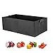 Haoun 5 Pack Fabric Raised Garden Bed,Square Garden Flower Grow Bag Vegetable Planting Bag Planter Pot with Handles for Plants,Flowers,Vegetables - Black