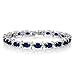 Gem Stone King 20.00 Ct Gorgeous Oval and Round 7 Inch Sparkling Cubic Zirconia CZ Tennis Bracelet For Women
