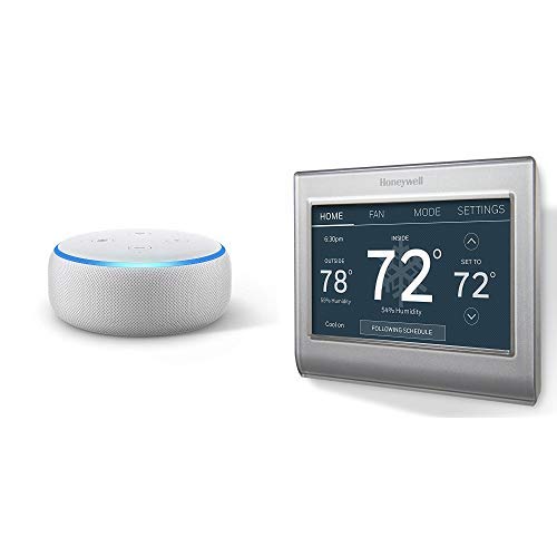 Echo Dot (3rd Gen) - Sandstone + Honeywell Wi-Fi Smart Programmable Thermostat