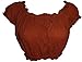 Wevez Women's Tribal Cotton Puff Top (Copper),Medium