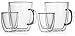 Hudson Essentials Double Wall Insulated Glass Coffee Mug 12 oz and Espresso Cup 2.5 oz - Set of 4