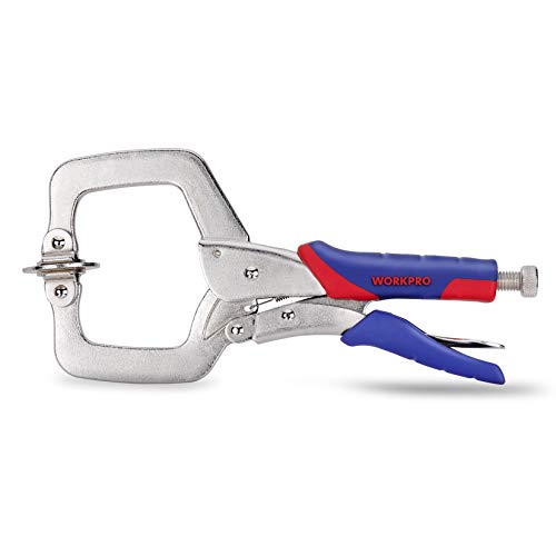 WORKPRO 11" Face Clamp, Locking CClamp, Metal Pocket Hole Clamp for