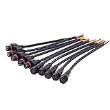 BTF-LIGHTING 5pairs 3 Core 3pin Black Pigtail Plastics Waterproof IP65 led connctor for Strip Light Male Female 40cm/Pair Applicable 0.75mm&sup2; 22mm nut