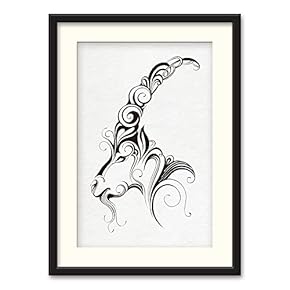 Black Paper Framed Canvas Wall Art for Living Room, Bedroom Black and White Beasts Canvas Prints for Home Decoration Ready to Hanging - 23x31 inches