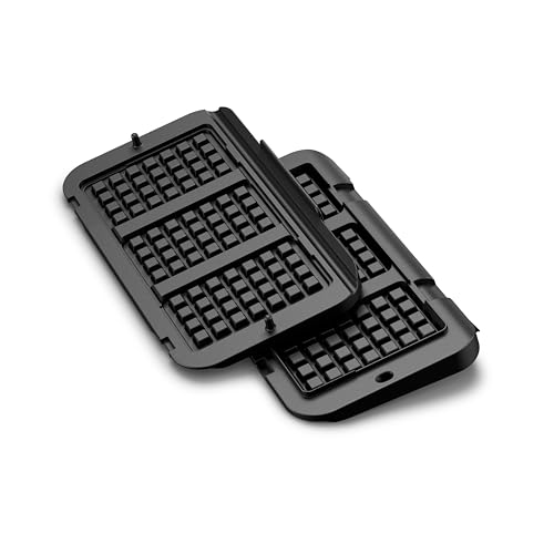 Tefal XA7348 Waffelplatten für OptiGrill 4in1 und 2in1 XL | Zubereitung von belgischen Waffeln | Aluminiumdruckguss | Antihaftbeschichtung | spülmaschinenfest | Schwarz