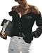 ECOWISH Womens Shirts Sexy Spaghetti Strap Off Shoulder Long Sleeve Shirts Casual Button Down Blouse Tops Black S primary