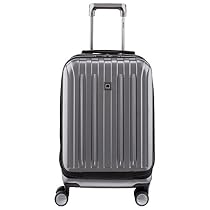 Delsey Luggage Helium Titanium International 19&rdquo; Carry-on Expandable Spinner Trolley (One Size, Carbon Grey)