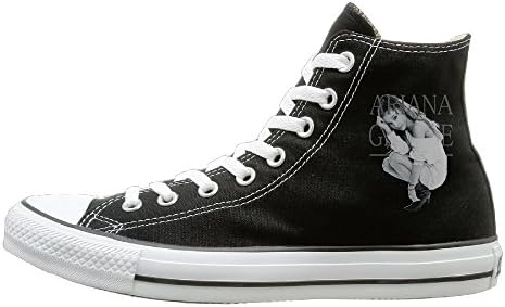 HotChill Ariana Poster Grande Not Lace-up Unisex Flat Canvas High Top Sneaker 37 Black