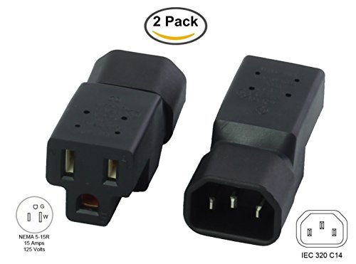 Cordtec Power 2PK Plug Adapter IEC C14 To U.S. Regular Household Female Connector WS-089