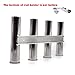 4 Tubes Links Fishing Rod Holders Rack Rests,Rod Rack Pod Polished Stainless Steel Wall Mounted Fishing Rod Holders for Boat Marine Sporting