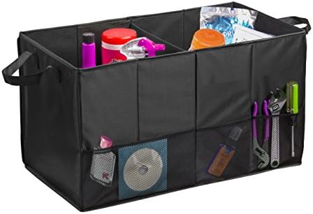 Oetoe Multipurpose Car Trunk Organizer - Convenient, Collapsible, Auto Sturdy Organizer For Car, SUV, Van, and Truck with Stable Base Plates for Bottom Support, Easy Storage Folding Flat Organizer