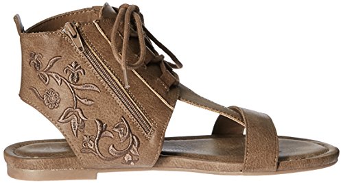 Sugar Women's Watercress Floral Flower Embroidered Thong Sandal Lace-up, Tan Embroidered,  10 M US - Thumbnail 7