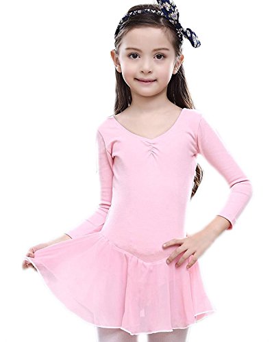 Girls Sparkly Sequin Camisole Leotard Ballet Dancing Tutu Dress for Kids 5T,Pink,5-6 Years