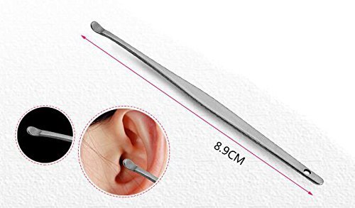 Set of 8 Professional Remove Blackheads Whiteheads Bend Straight Acne Tweezers Needle Eyebrow Clip Earpick Pimple Comedone Blemish Extractor Cleaner Tool Eyebrows Nose Hair Beauty Scissors