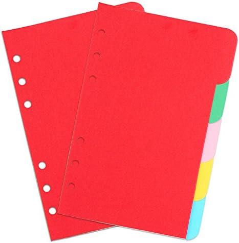 DDAYUP A6 Dividers 10 Sheets Colored Day Planner Divider Index Page Tab Cards Notebook Accessories,Fresh Style,Match for A6 6-Holes Ring Binders/School Stationery,5 Color