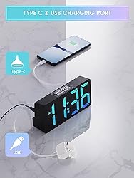 Dynamic RGB Digital Clock- 7"Alarm Clock For