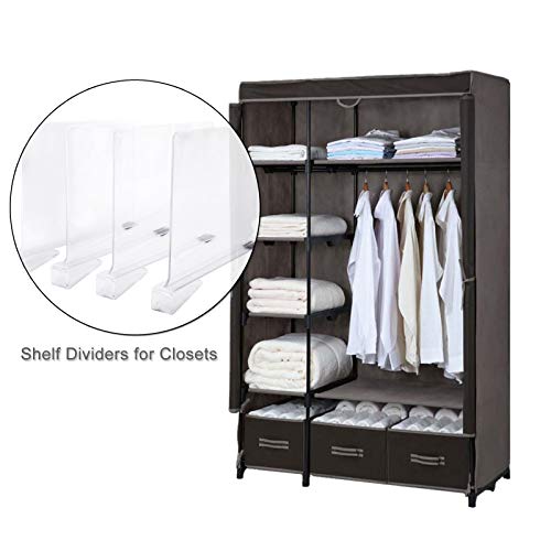 HighFree Set of 4 Acrylic Shelf Dividers for Closets,Wood Shelf