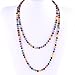 Qitian 6mm Agate Beads Necklace Bracelet Multicolor Handmade Strand Long Necklace for Women 47''
