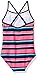 Kanu Surf Girls' Layla Beach Sport Banded 1 Piece Swimsuit, Bridget Pink/Navy Stripe, 5