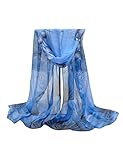 Zacoo Women's Long Soft Wrap Floral Shawl Chiffon Scarf