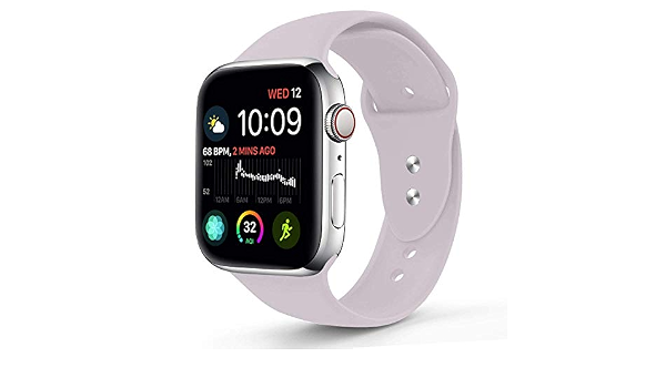 Sport Band Compatible With Apple Watch 42MM 44MM, Soft Silicone Replacement  Strap Compatible For Apple Watch Series 4/3/2/1 (S/M Size in Lavender  Color): Buy Online at Best Price in Egypt - Souq