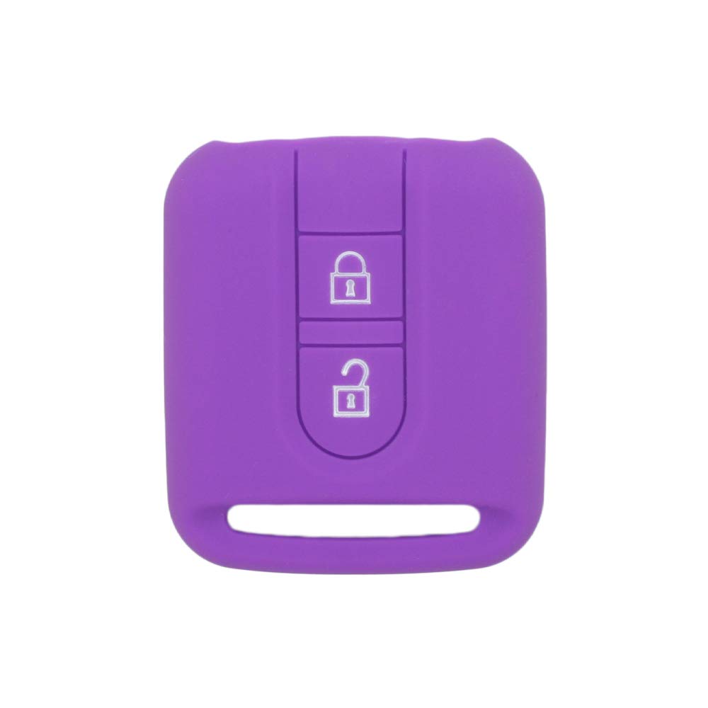 BROVACS Silicone Cover Protector Case Holder Skin Jacket Compatible with NISSAN 2 Button Remote Key Fob CV9502 Purple