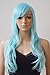Long Anime Cosplay Synthetic Wig 10 Colors Full Wig with Bangs Layered Curly Wavy 23'' / 58cm+Stretchable Elastic Wig Net for Women Girls Lady Fashion(light blue)