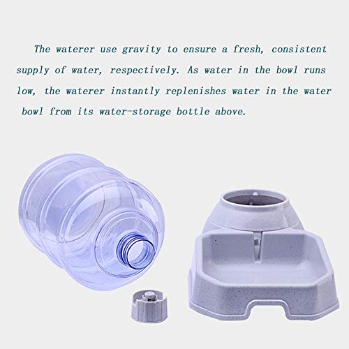 Septree Automatic Water Dispenser,Dog Bowl,Cat Waterer,Dog Water Fountain,Automatic Cat Waterer,Pet Dog Cat Water Bowl,Pet Automatic Waterer 1 Gal (Waterer Gray) - Thumbnail 2