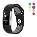 Hanlesi Band for Fitbit Charge 2, Soft Silicone Breathable Fashion Sport Strap for Fit bit Charge2 Replacement Original Accessory Black Wristband with hole for Girl Boy