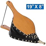 Large Size Fireplace Bellows 19"x 8" Large Wood Air Blower Cast Nozzle for Outdoor Camping BBQ Grill Chimney Hand Bellow Pump Pit Barbeque Fire Tools Accessories with Hanging Strap
