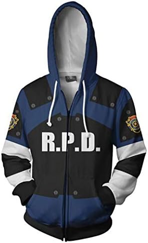 Cosplay Leon Unisex 3D Printed Hoodie Jacket Zipper Sweatshirt Costume