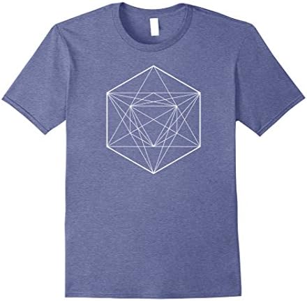 Mens Symmetrical Sacred Geometry Math T-Shirt 3XL Heather Blue