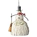 Jim Shore Heartwood Creek Folklore Snowman with Broom Stone Resin Hanging Ornament, 4.25”