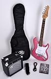 SX RST 3/4 BGMY Short Scale Pink Guitar Package with Amp, Carry Bag and Instructional DVD