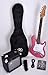 SX RST 3/4 BGMY Short Scale Pink Guitar Package with Amp, Carry Bag and Instructional DVD