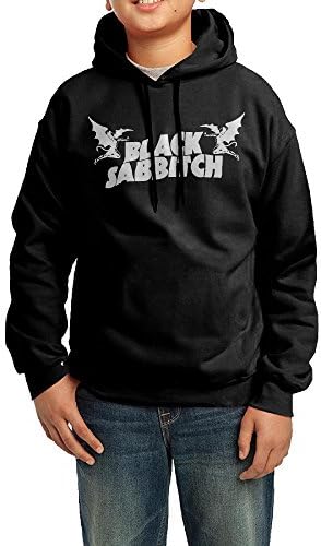 OVIKA Teenager's Black Sabbath Letters Hoodie Size M